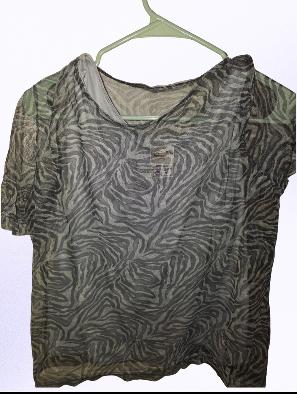 Sheer Zebra Print Short Sleeve Top